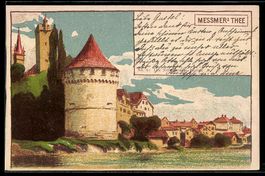 Lithographie Luzern, Nöllithurm, Reklame Messmer`s Thee
